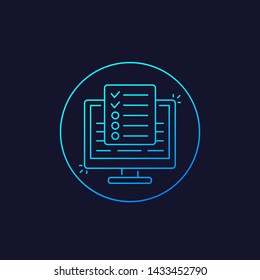 online survey vector linear icon