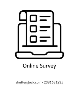 Online Survey vector outline Design illustration. Symbol on White background EPS 10 File 