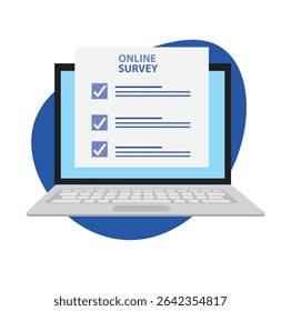 Online surveys form on the computer screen