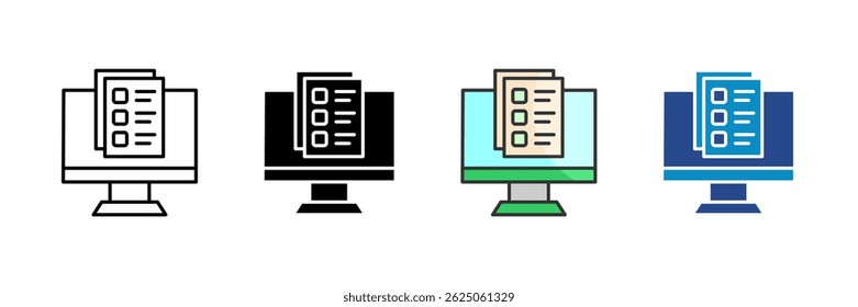 Online Surveys Icon Set Multiple Style Collection