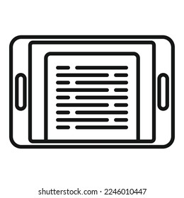 Online tablet study icon outline vector. Book training. Student class
