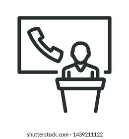 online talking - minimal line web icon. simple vector illustration. concept for infographic, website or app.