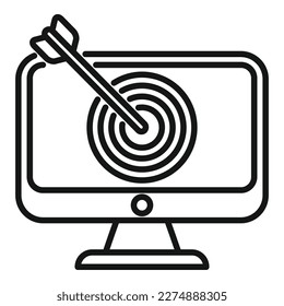 Online target icon outline vector. Ad group. Customer company