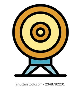 Online target icon outline vector. People work. Computer virtual color flat