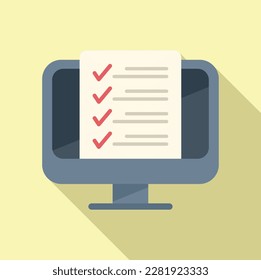 Online task help icon flat vector. Customer support. Persona marketing