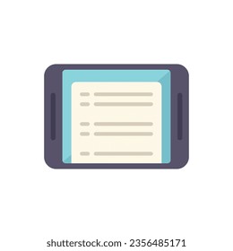 Online task icon flat vector. Test project. Work list isolated