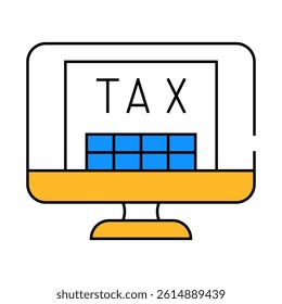 online tax line icon vector. online tax sign. isolated symbol illustration