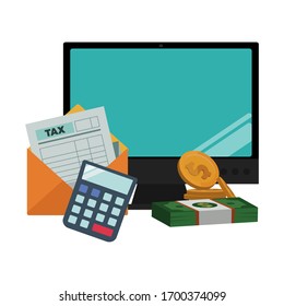 Online tax payment concept vector illustration