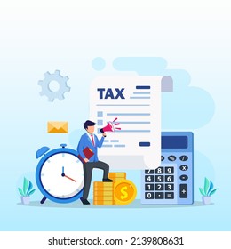 Online Tax Payment, pay season, tax time Concept. Flat vector template