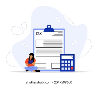 Online Tax Payment Vector Illustration Concept, Suitable for web landing page, ui, mobile app, editorial design, flyer, banner, and other related occasion