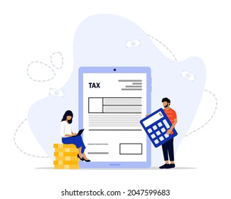 Online Tax Payment Vector Illustration Concept, Suitable for web landing page, ui, mobile app, editorial design, flyer, banner, and other related occasion
