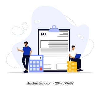 Online Tax Payment Vector Illustration Concept, Suitable for web landing page, ui, mobile app, editorial design, flyer, banner, and other related occasion