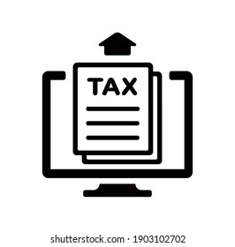 Online Tax return vector icon illustration