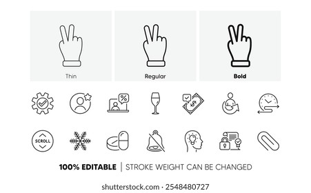 Online tax, Share and Best friend line icons. Pack of Mute, Medical drugs, Security contract icon. Service, Wineglass, Idea head pictogram. Time schedule, Accepted payment, Scroll down. Vector