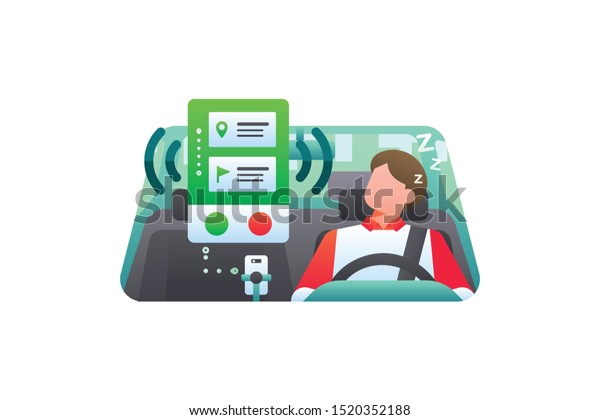 Online Taxi Driver Uber Grab Car Stock Vector (Royalty Free 