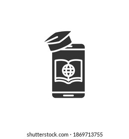 online teaching glyph icon. Online tutor Presentation screen. virtual education or distance training, webinar conference meeting. Vector illustration. Design on white background. EPS 10