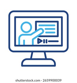 Online Teaching Icon Element For Design