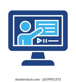 Online Teaching Icon Element For Design