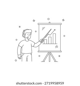 Ícone vetorial de ilustração de ensino on-line para e-learning sobre educação digital