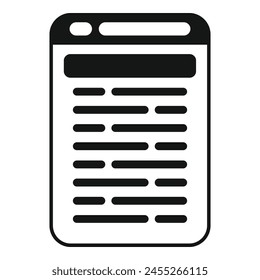 Online-Unterrichtsmedium-Gerätesymbol Einfache Vektorgrafik. Web App studieren. Literatur lesen