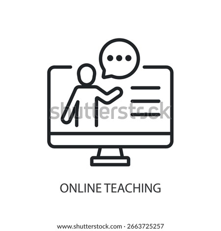 Online teaching thin line vector icons.