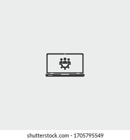 online teamwork icon. online teamwork vector on gray background