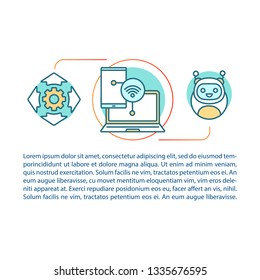 Online technologies concept linear illustration. Remote business tools and advantages. Article, brochure, magazine page. Thin line icons with text. Print design. Vector isolated outline drawing