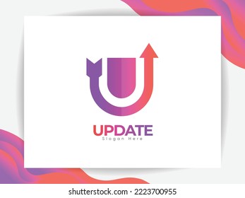 Online Technology Update Modern Letter U Logo Design Template, Hi-Quality Creative Modern Minimalist Vector Pro Logo. Best Technology Digital Abstract Letter U Update Premium Creative Logo Concept.