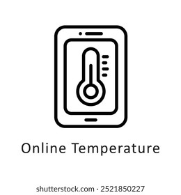 Online Temperature vector outline Icon style illustration. Symbol on White background EPS 10 File
