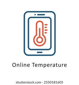 Online Temperature Vector Two Color Outline IconIcon. Eps 10 file