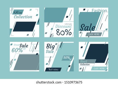 Online template for social media content on website or application in vector file
