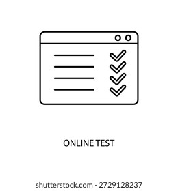 online test concept line icon. Simple element illustration. online test concept outline symbol design.