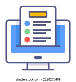 Online test, online education, Modern concepts flat design, Premium quality vector illustration concept. Vector symbol.
