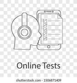 Online test icon concept on transparency background. Flat vector illustration use for your web page.