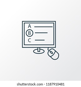 Online test icon line symbol. Premium quality isolated questionnaire element in trendy style.