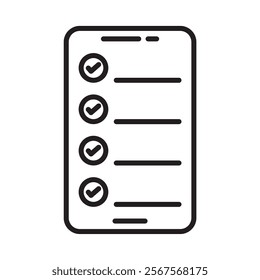 online test icon line vector design with trendy style