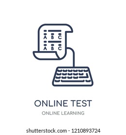Online test icon. Online test linear symbol design from Online learning collection.