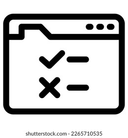 icono de prueba en línea o logotipo símbolo de signo aislado ilustración vectorial - iconos vectoriales de estilo negro de alta calidad
