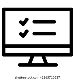 icono de prueba en línea o logotipo símbolo de signo aislado ilustración vectorial - iconos vectoriales de estilo negro de alta calidad
