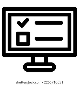 icono de prueba en línea o logotipo símbolo de signo aislado ilustración vectorial - iconos vectoriales de estilo negro de alta calidad
