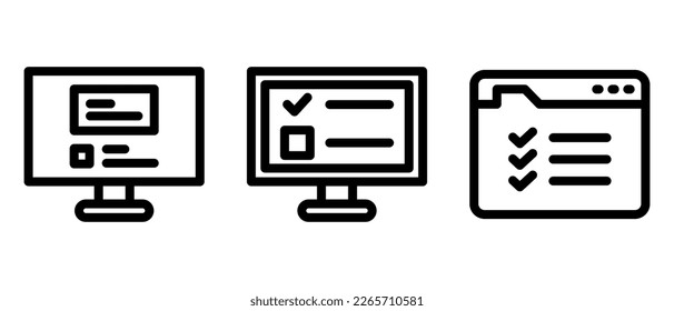 icono de prueba en línea o logotipo símbolo de signo aislado ilustración vectorial - iconos vectoriales de estilo negro de alta calidad
