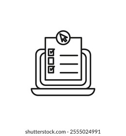 Online test icon Symbol mark in Outline style