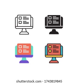 online test icon vector with different style design. isolated on white background