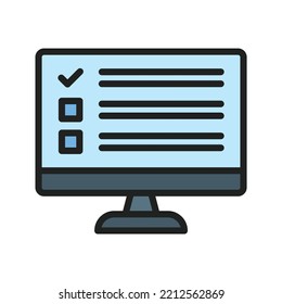 Online Test icon vector image. Can also be used for Physical Fitness. Suitable for mobile apps, web apps and print media.