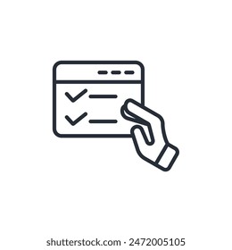 Vector.Icono de prueba en línea.Símbolo de estilo lineal editable.Símbolo de estilo para usar Diseño web,logotipo.Ilustración de símbolo.