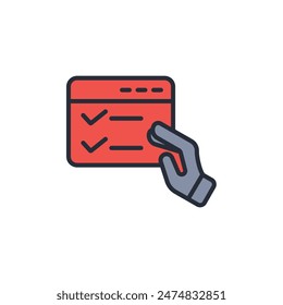 Vector.Icono de prueba en línea.Símbolo de estilo lineal editable.Símbolo de estilo para usar Diseño web,logotipo.Ilustración de símbolo.