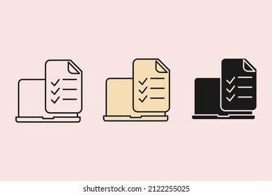 Online Test Icons Symbol Vector Elements For Infographic Web