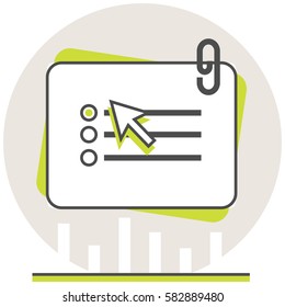 Online Test - Infographic Icon Elements from Online Education Set. Flat Thin Line Icon Pictogram for Website and Mobile Application Graphics.