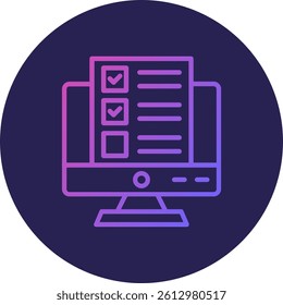 Online Test Line Circle Gradient Style