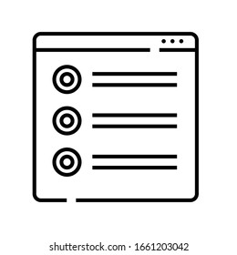 Online test line icon, concept sign, outline vector illustration, linear symbol.